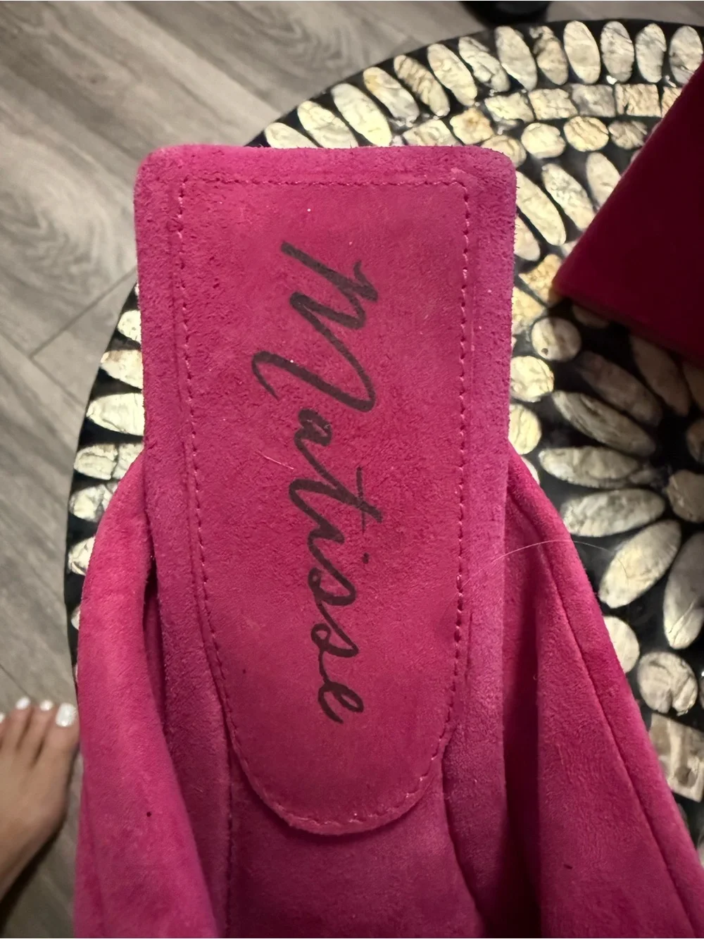 Matisse Hot Pink Suede Block Heel Mules used in runway show great condition